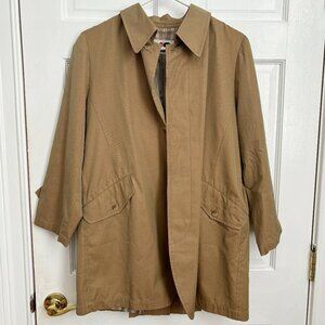Issey Miyake Sport Jacket Vintage Chore Trench Khaki Brown Collared Coat Button